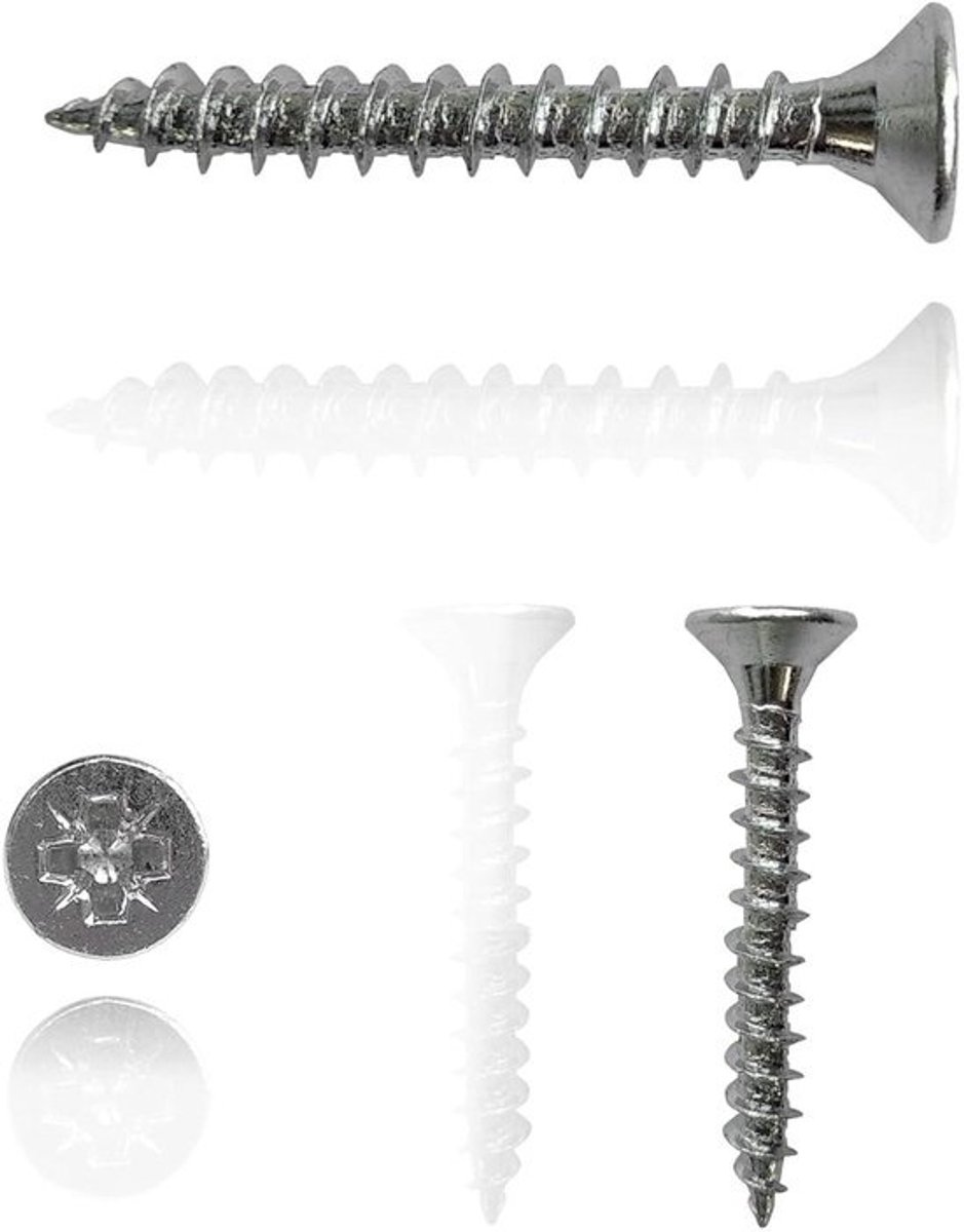 Houten Schroeven - Gegalvaniseerde Schroeven - Houtverbindingen Maken - Sterk Verzinkt Staal - 4x30mm - Zilver