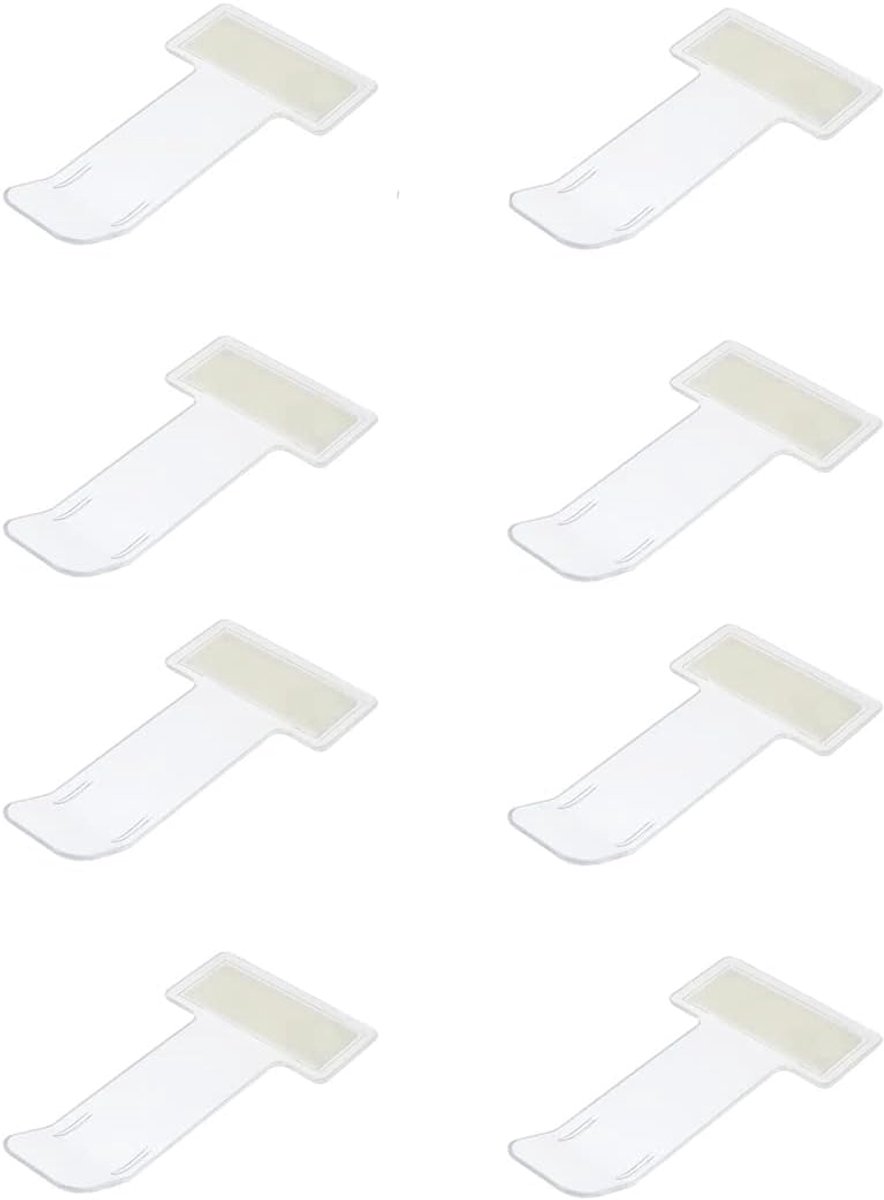 Dailygoods- Verpakkingsclips 8 stuks - Parkeerkaart Houder - Stickerhouder Auto - Transparante Kunststof - Slijtvast en Duurzaam - Afmetingen 7,4 x 3,