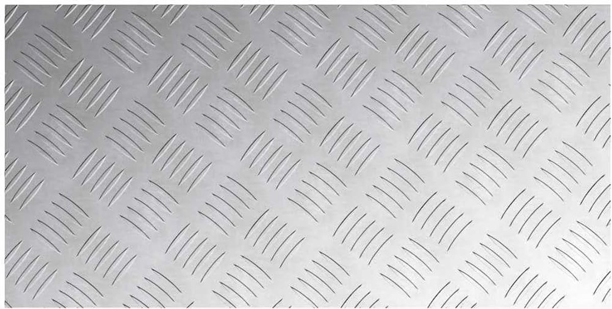 Trap Treed Rechthoekig 4 Stuks Zilver 60x30 Cm Aluminium | Antislip Checkerplate Ontwerp, Duurzaam Binnen Buiten, Eenvoudig Onderhoud