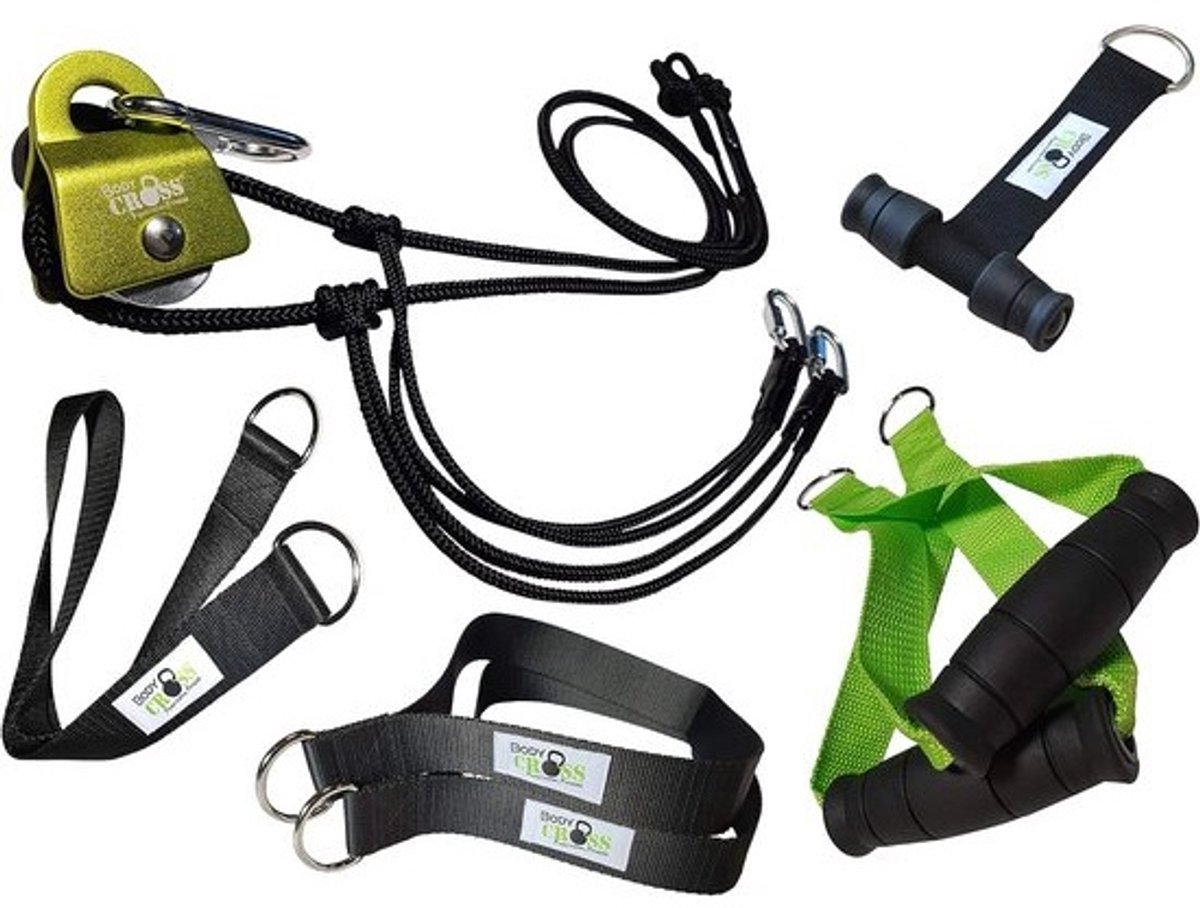 Slingtrainer Set met Katrol en Deuranker voor Full Body Krachttraining