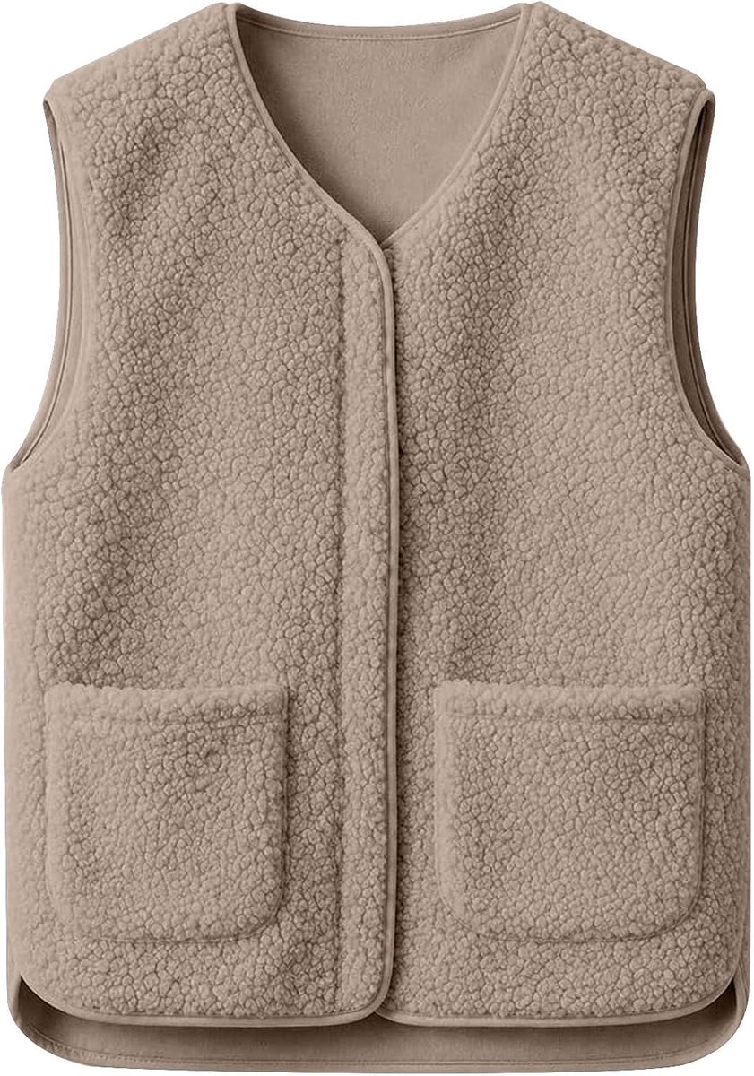 Teddy fleece vest dames teddyvesten herfst winter fleece vest casual teddy vest mouwloos pluche vest teddyfleece damesvesten licht pluche vest warm teddyvest effen ritsen