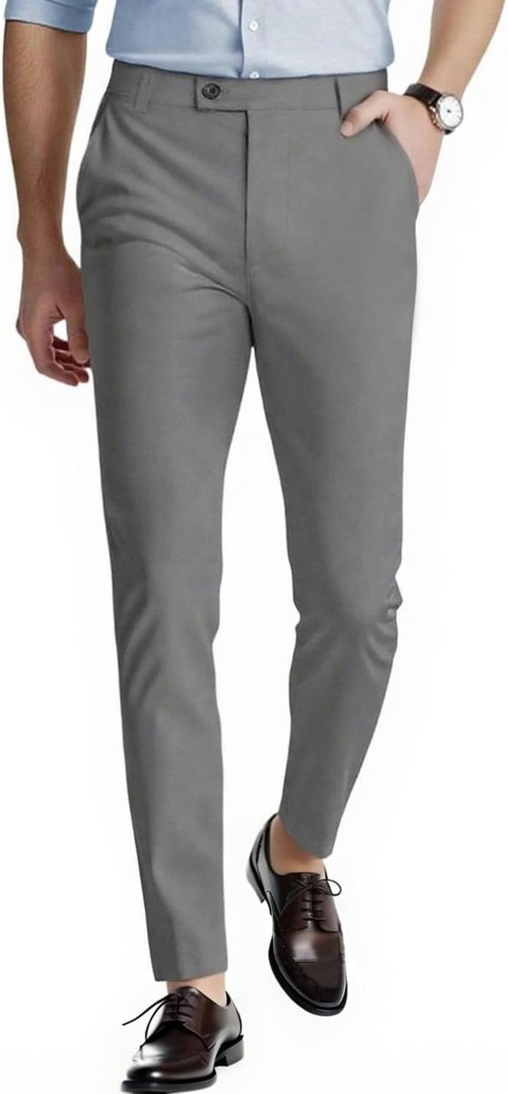 Chino heren stretch skinny fit strakke broek slim taper chino's