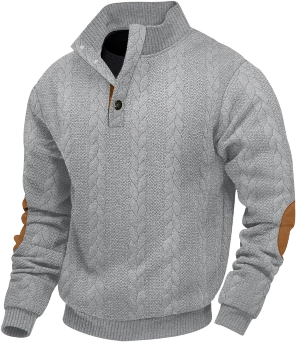 Sweatshirts Casual Lange Mouw Trui Knitwear Knop Stand Kraag Tops