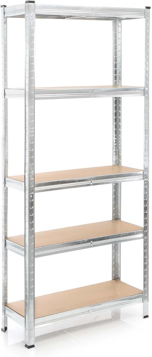 Magazijnrek 174x75x30 cm verzinkt totale draaglast 875 kg opbergrek kelder staal 5 planken