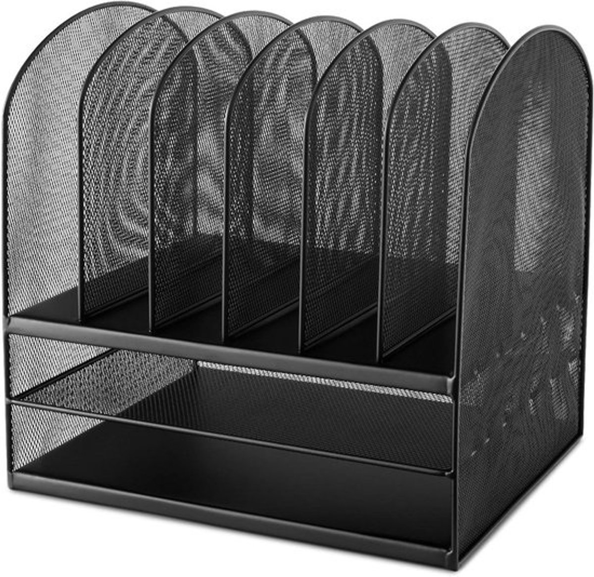 Bureau Organizer - Documentenhouder - Bureau Organiseren - Stalen Rasterontwerp - 33.7cm Breed - Zwart