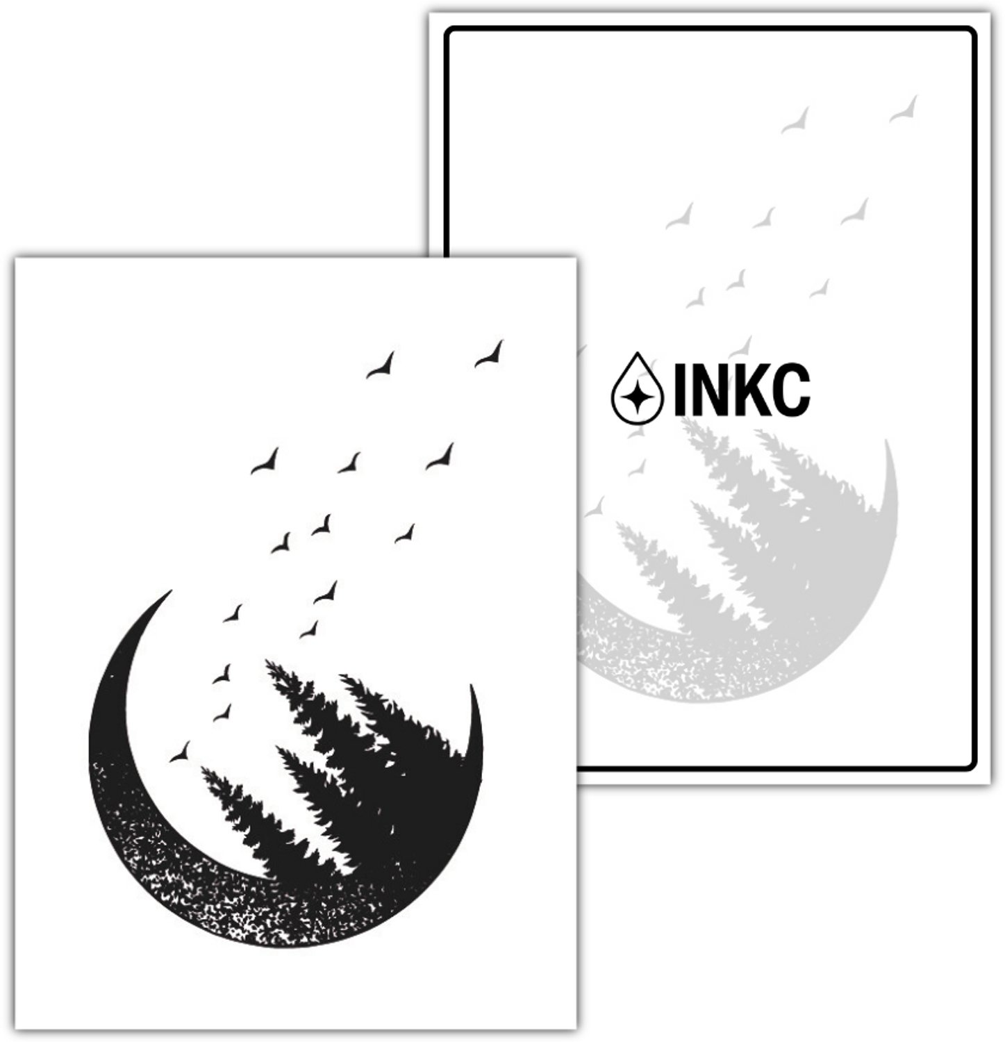 INKC - Tijdelijke Tattoo - Natuurmaan - Nep Tattoo - Plak Tattoos - Blijft tot 2 weken - 8 x 10cm