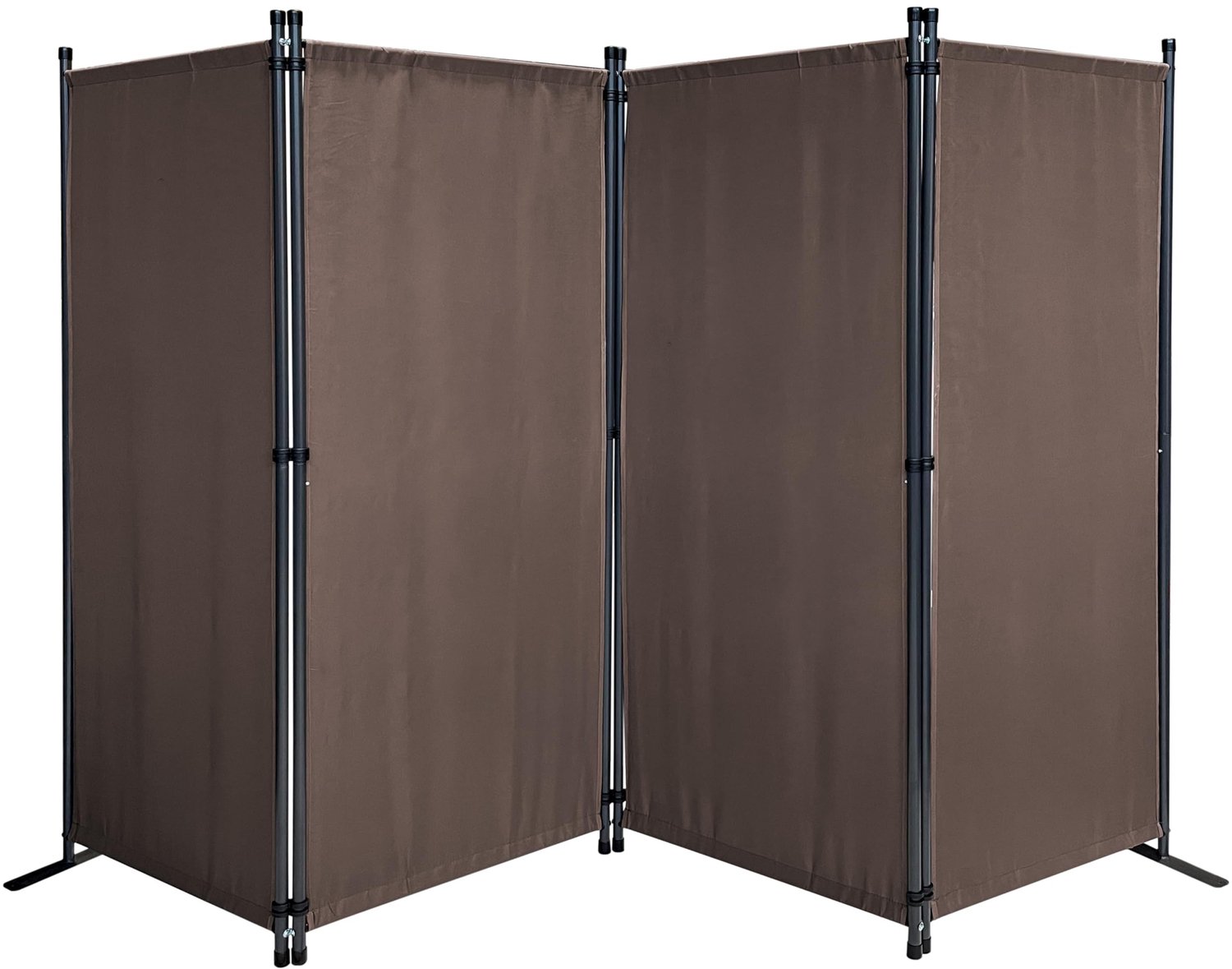 Famanu – Paravent 4-delig 170 x 220 cm, Opaque Wand, Vouwbaar, Taupe