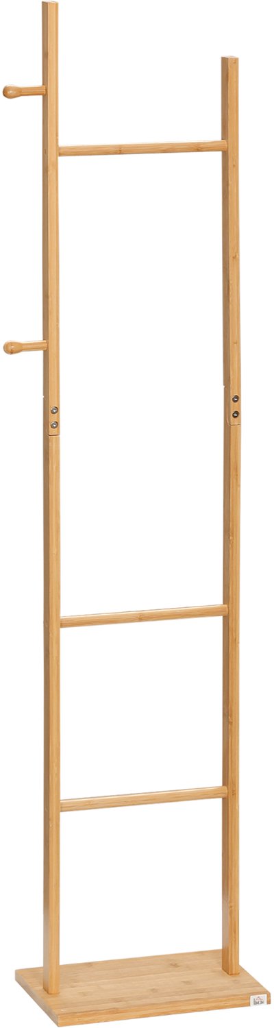 HOMCOM Kapstok - Bamboe - 36x24x168cm - Natuurlijk Hout