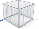 Vierkante, thermisch verzinkte stalen compostbak van 100x100x80 cm met GeZu-label.