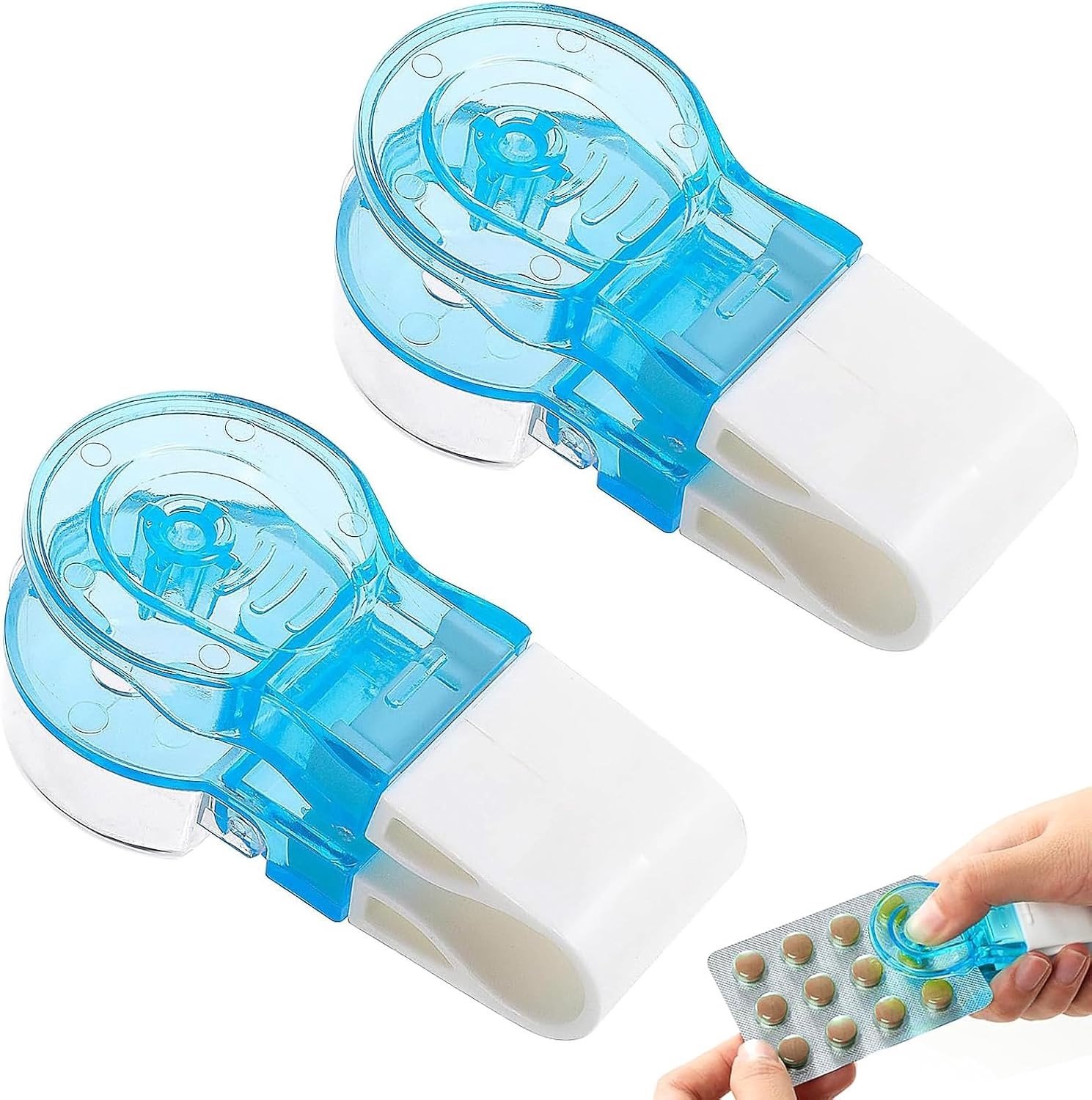 Draagbare Tabletdeler en Mini Pillendoos, 2 Stuks, Ideaal voor Medicijnen en Slikhulp, Handig en Compact voor Thuis en Op Reis