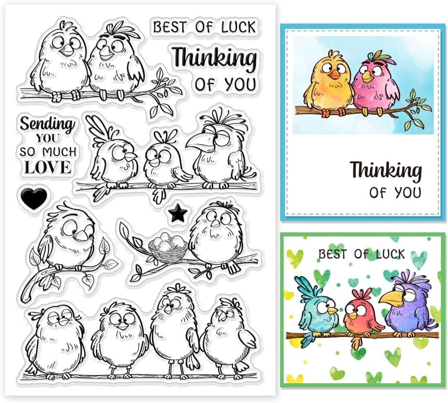Transparante Siliconen Stempels met Vogeltakjes en Cartoon Dieren voor Creatieve Projecten, Scrapbooking, Kaarten Maken en Foto-albums