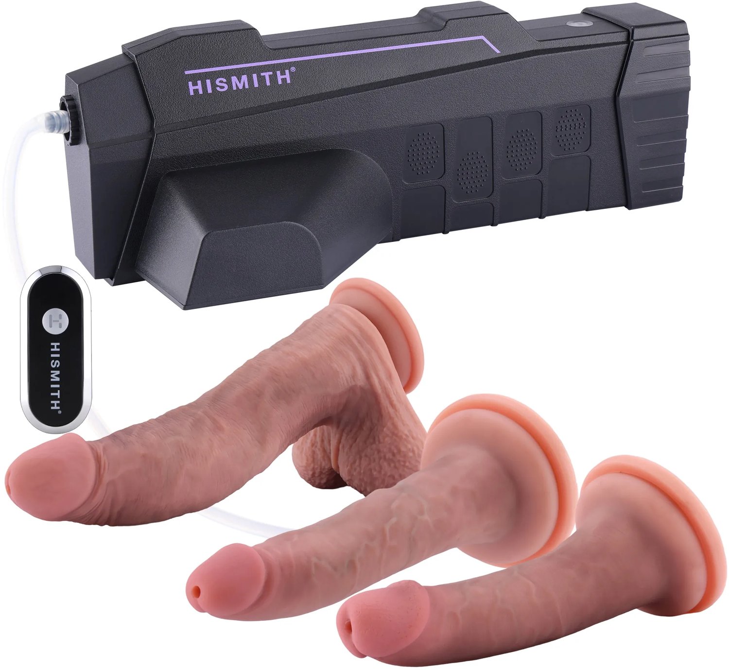 Hismith Squirting Dildo Set – 3 Realistische Dildo’s met Glijmiddel Launcher 2.0 en KlicLok