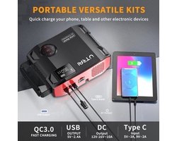 Utrai - JS-5 - Jumpstarter voor Auto - Startkabels - Starthulp - Luchtcompressor - 150PSI - 4 in 1 - 12V - 2000A - Jumpstarters - Powerbank 16000mAh - Zwart