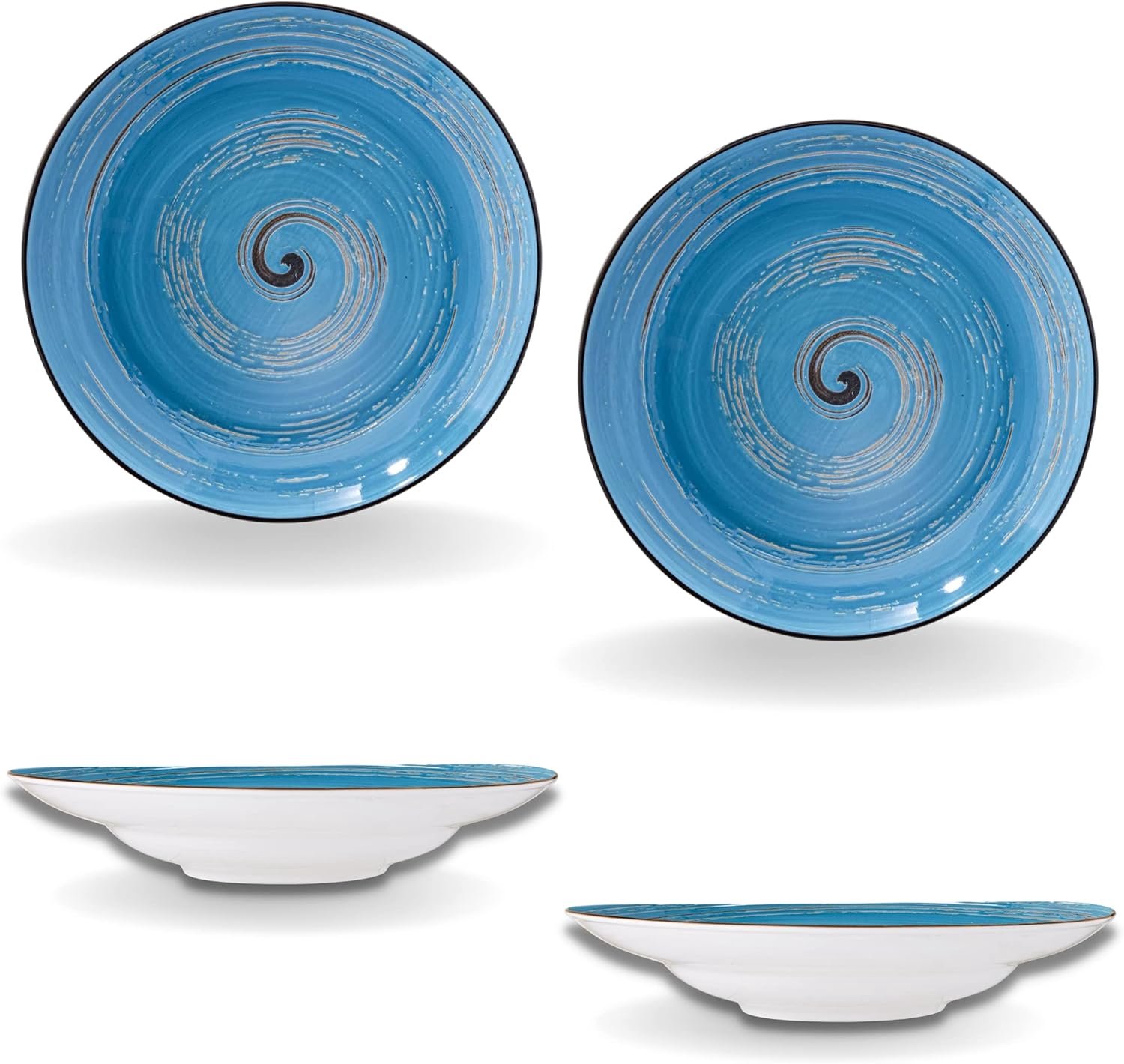Wilmax Diep Porseleinen Bord Blauw 25,5 2 st. WL-669627/A2