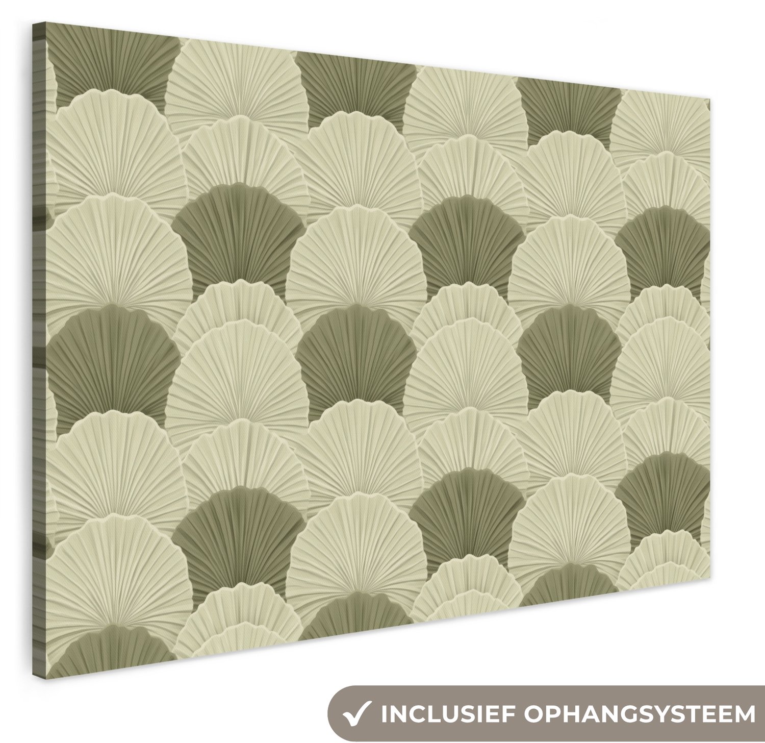 Canvas schilderij 180x120 cm - Exclusieve wanddecoratie Bladeren - Structuur - Groen - Muurdecoratie woonkamer - Slaapkamer decoratie - Kamer accessoires - Schilderijen op canvas