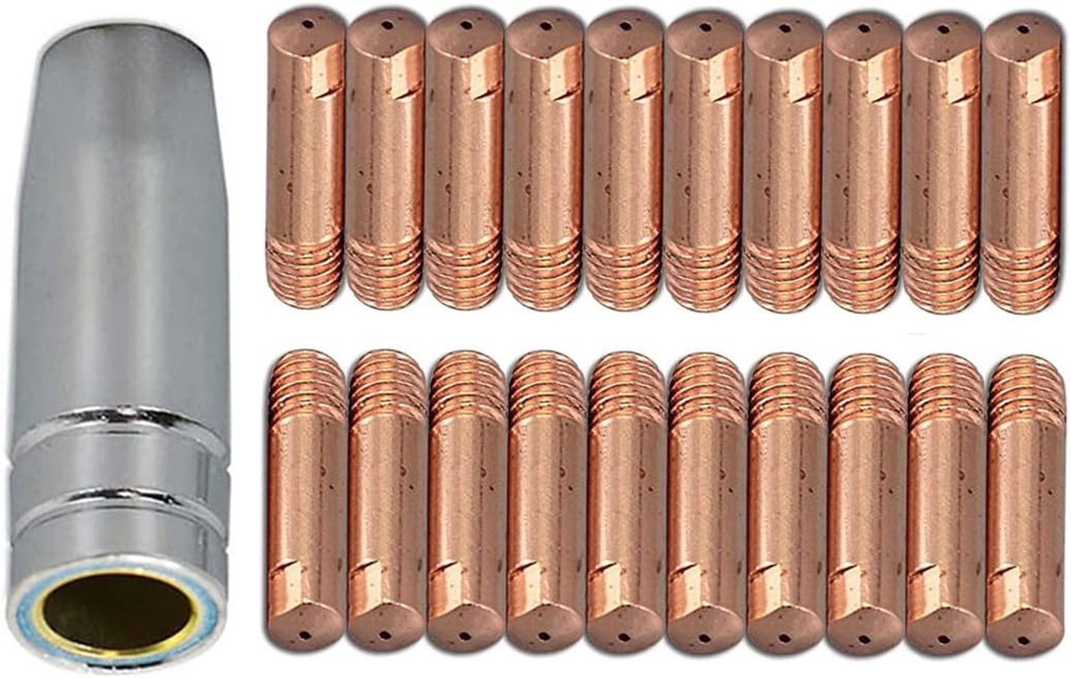21-delige Set Contacttips en Conische Gasnozzle voor MIG MAG Lassen