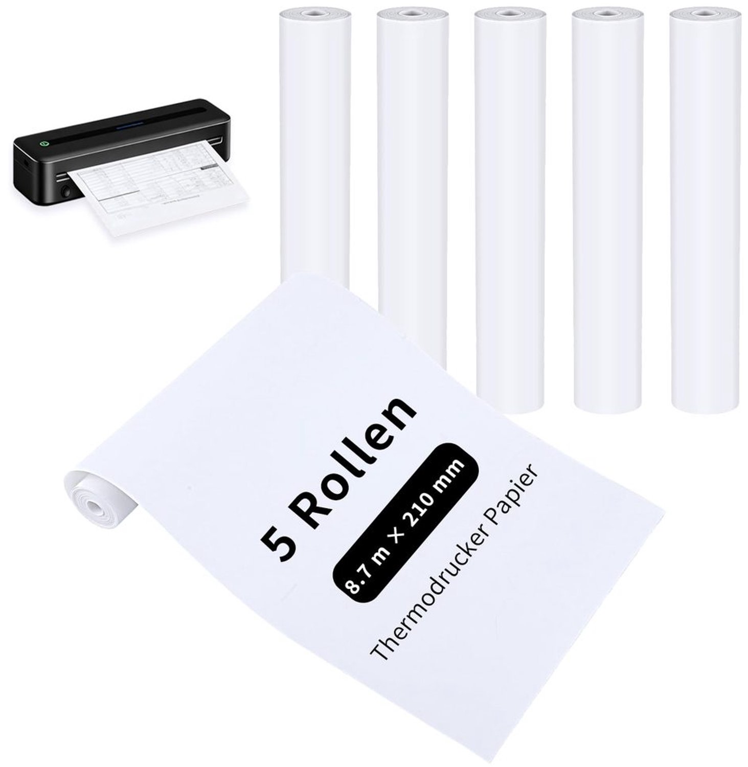 6 Rollen A4 Thermopapier voor Draagbare Printers