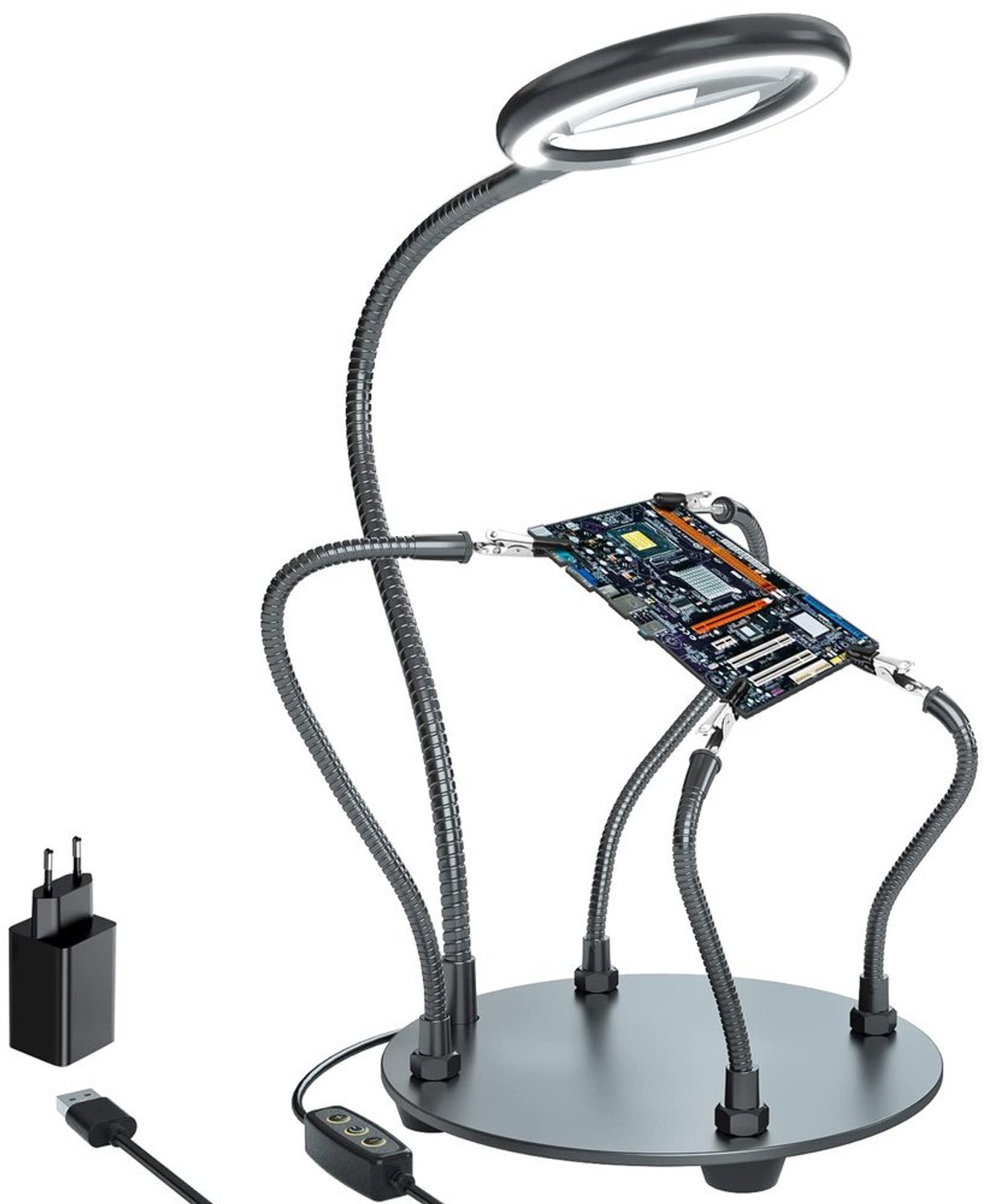 Magnifier met Licht en Derde Hand - 3x Vergrootlamp voor Solderen en Modelbouw