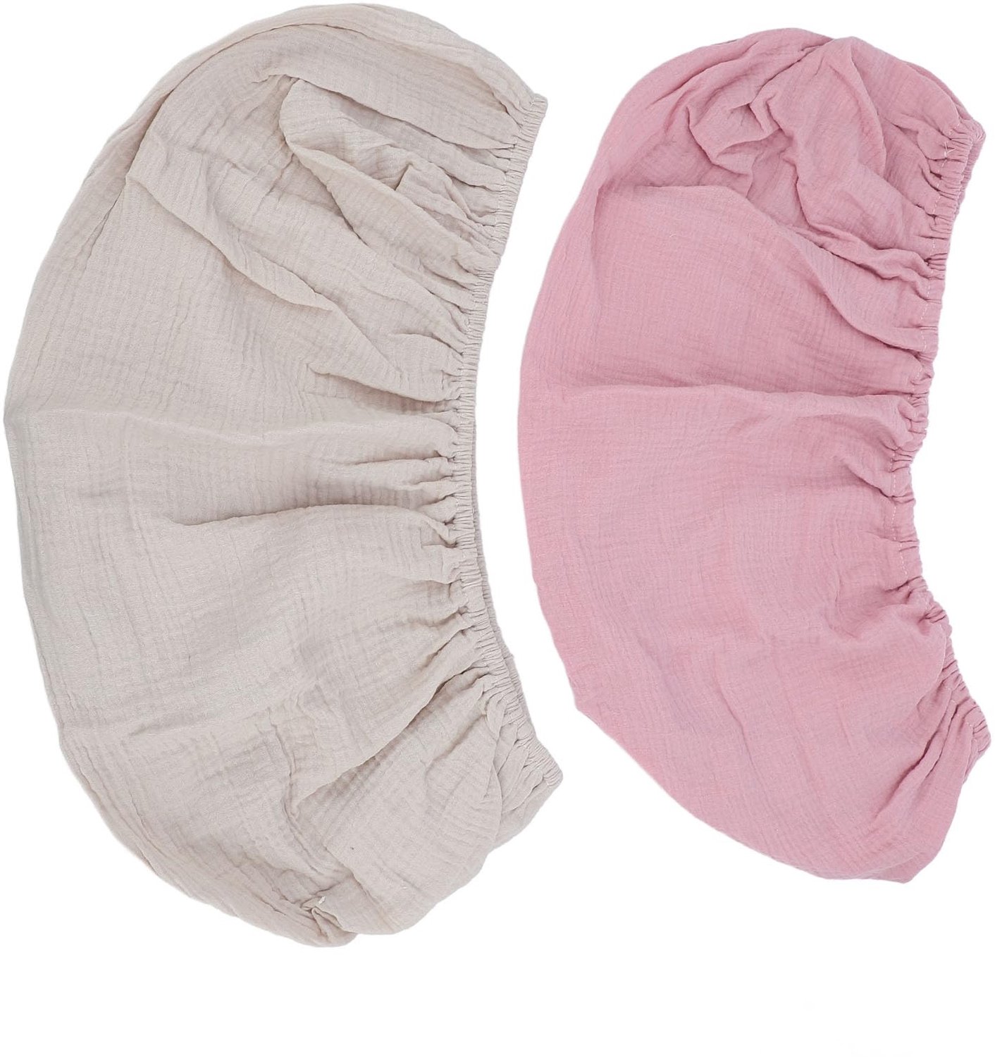 Effen Kleur Ademend Zacht Aankleedkussenhoes voor Baby (2 Stuks) - Roze Abrikoos