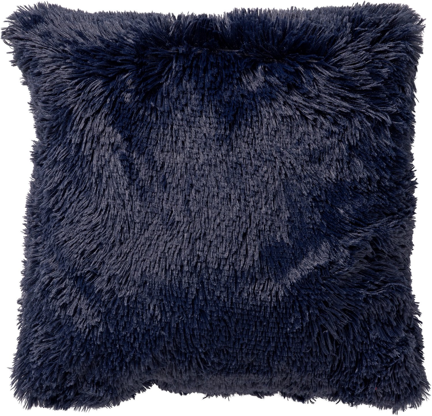 Dutch Decor FLUFFY - sierkussen 60x60 cm - superzacht - XL kussen - Insignia Blue - blauw - Inclusief binnenkussen - Luxe kussens voor woonkamer & bank Donkerblauw