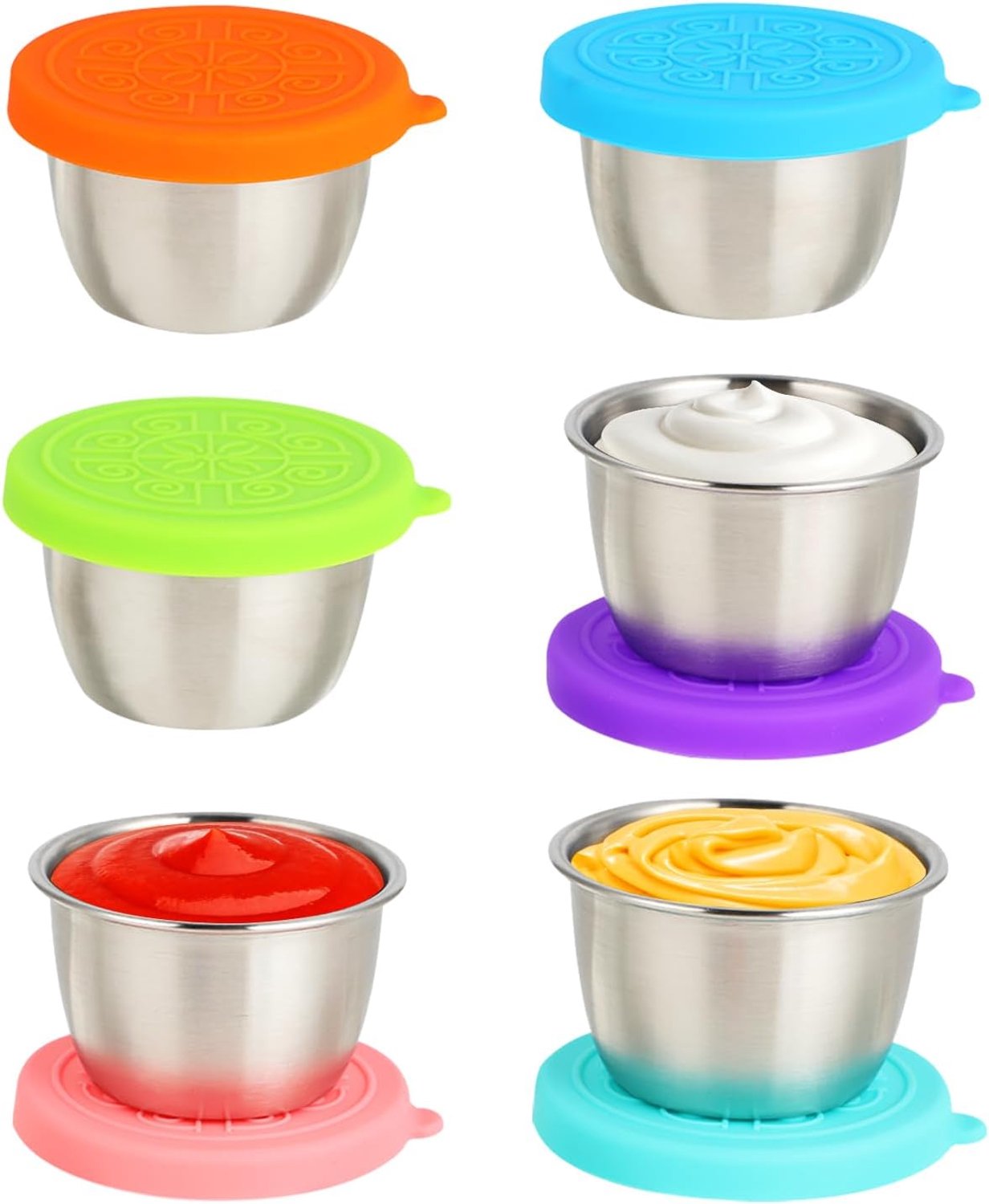 Dressingflessen set van 6 - 40ml roestvrij staal - lekvrije dressingcontainers - ideaal voor dips - Homevero
