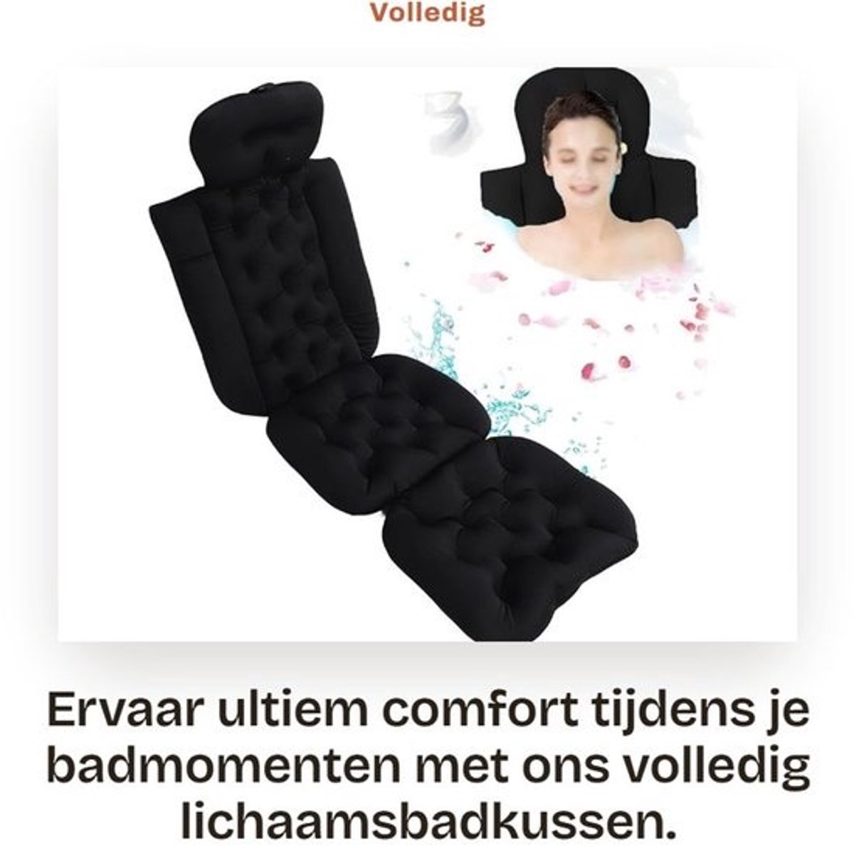 Dailygoods- Ergonomisch ontworpen badkussen - Antislipbadmat - Afneembaar en wasbaar - Stevige zuignappen - Comfortabel in gebruik - Hygiënisch en veilig