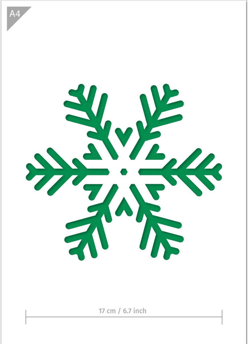 QBIX Sneeuwvlok Sjabloon A4 Formaat Kunststof - Uitsnede 17cm breed