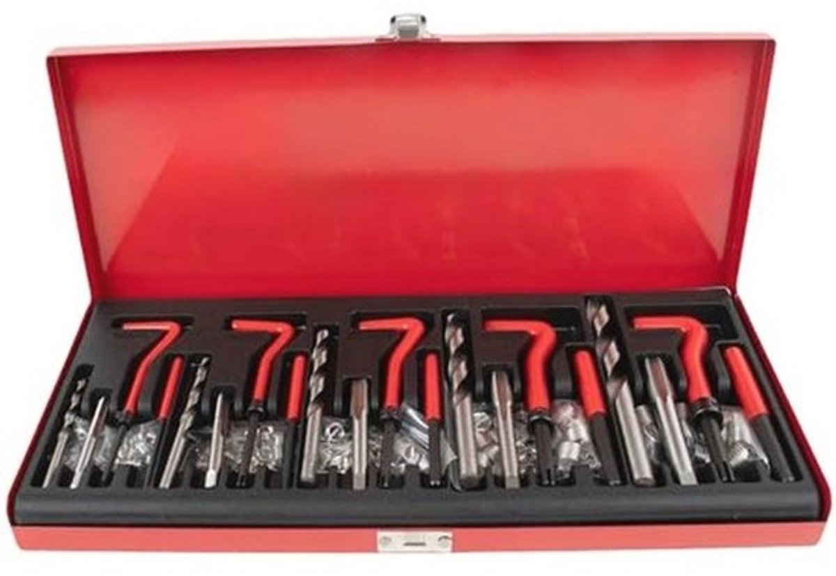 Helicoil-reparatieset - 131-delige schroefdraadreparatieset voor M5, M6, M8, M10, M12