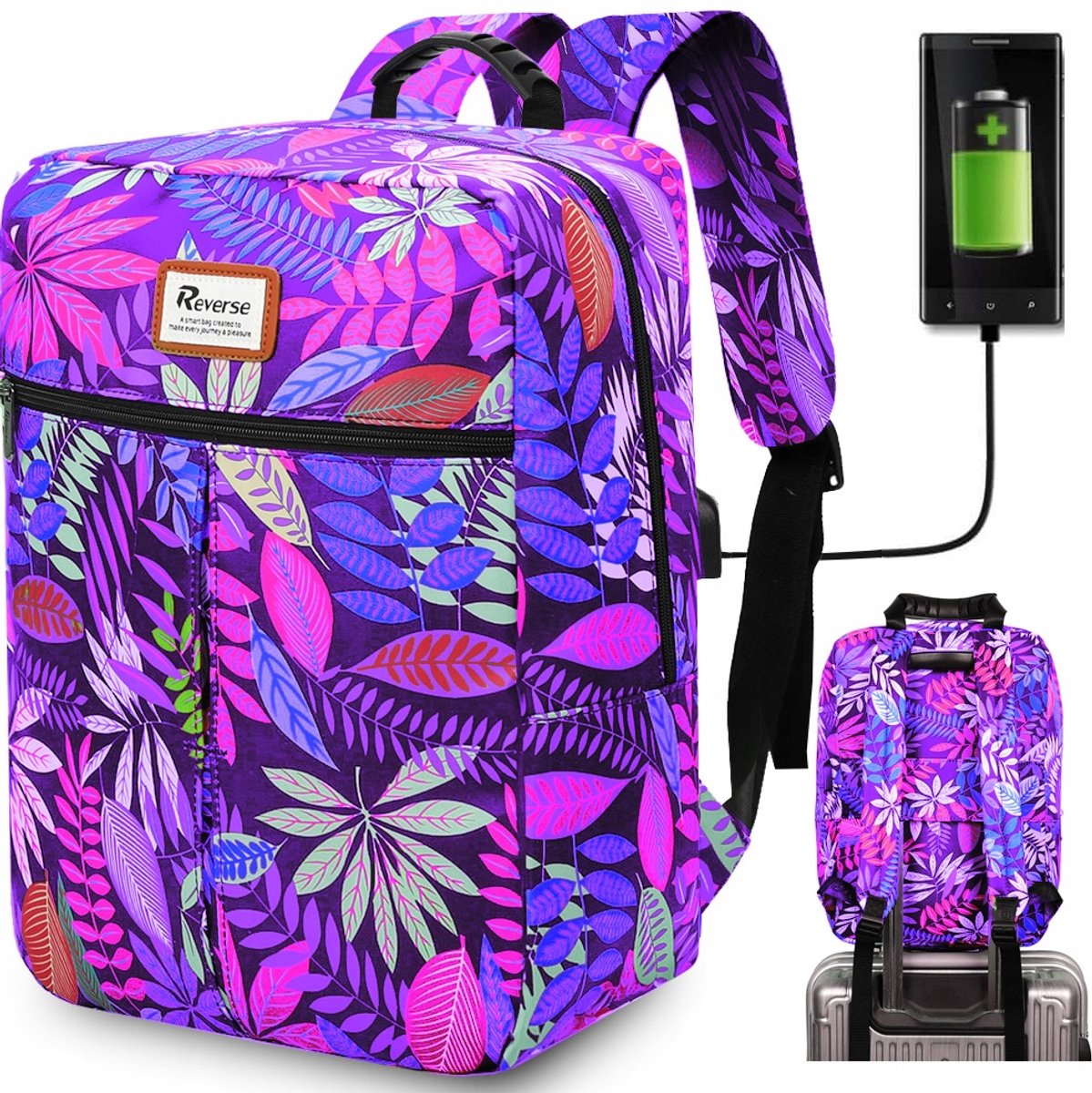 Vliegtuig handbagage rugzak 40x20x25cm, ideaal voor Ryanair & Wizz Air