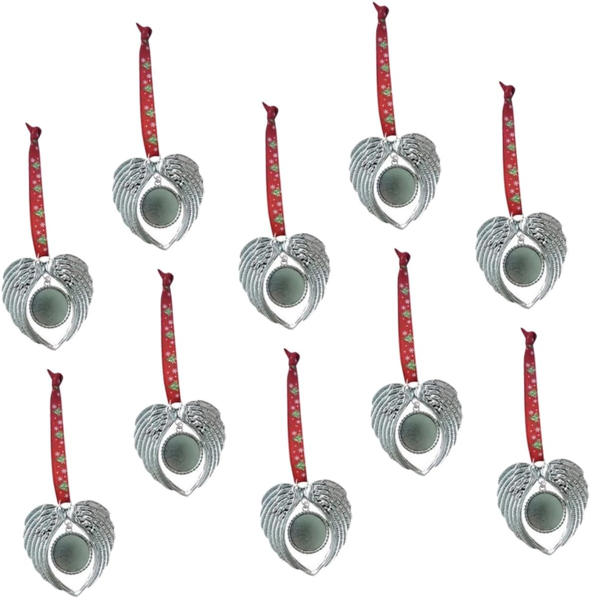 10 Stuks Kerst DIY decoratie kerstboomversieringen kerst decoratie creatieve hanger boom opknoping prop Hartvormig engelenvleugels sieraden vuller Ornament legering