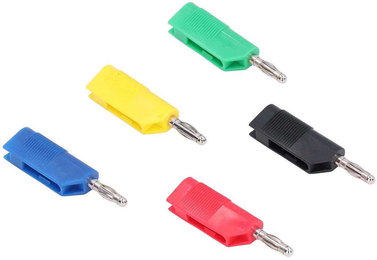 Messing 4 Mm Bananenstekkers 10 Stuks Luidsprekerconnectoren, 5 Kleuren PE-wikkel Geïsoleerde Elektrische Test, 30Vac 60Vdc 32A voor Draadafsluiting van Audiosysteem