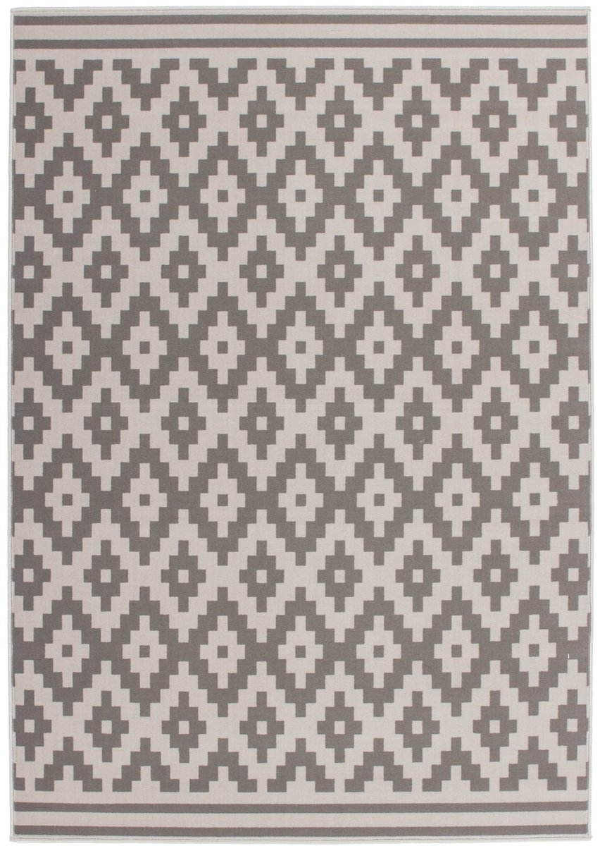 Dutch XXL Scandinavisch Vloerkleed | Tapijt | Now | Ruiten | Taupe | 120x170 cm