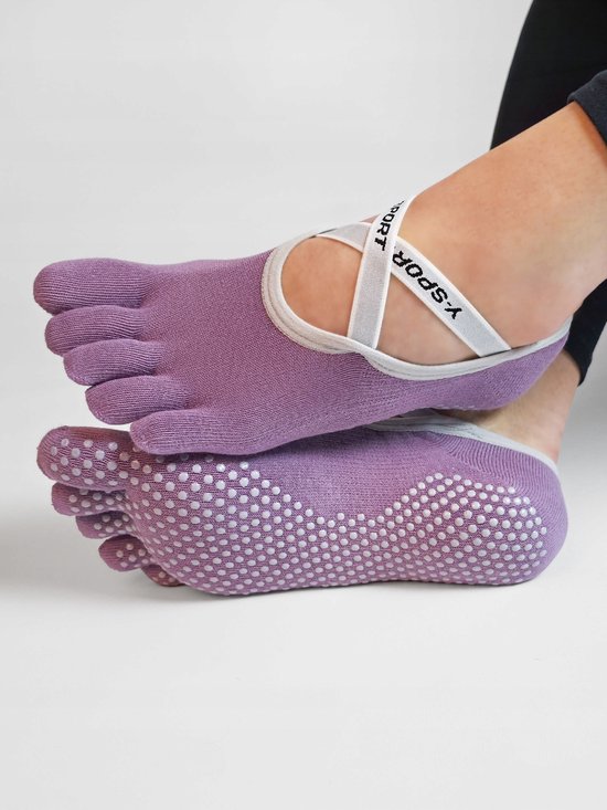 5-Vinger Sokken voor Yoga | Katoen | Antislip | 2-Pack | Maat 36-41 — afbeelding 3