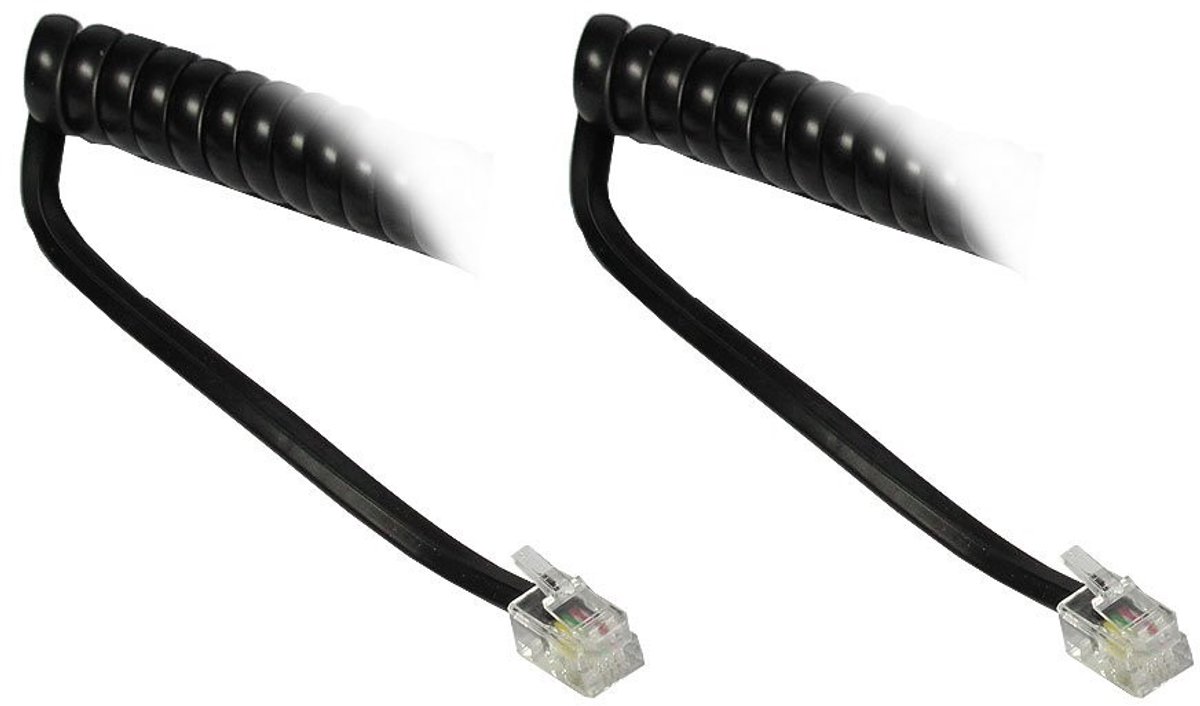Spiralkabel voor Telefoon - 5 m met RJ10/4P4C Plug