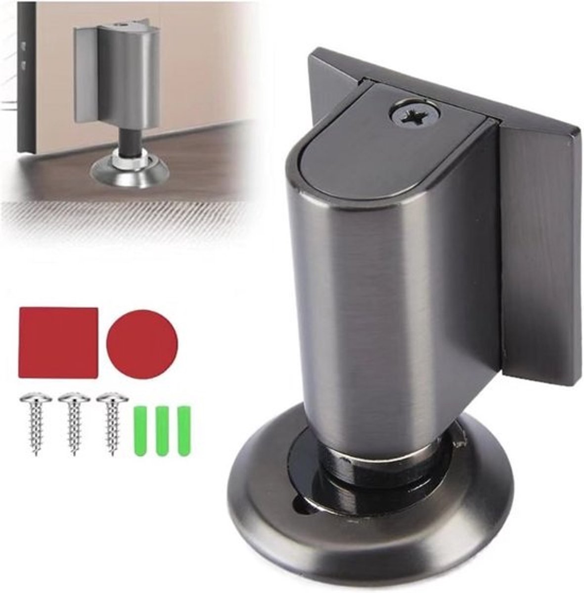Zelfklevende deurstopper - Magnetische vloerdeurstopper - Verstelbare deurhouder - zonder boren