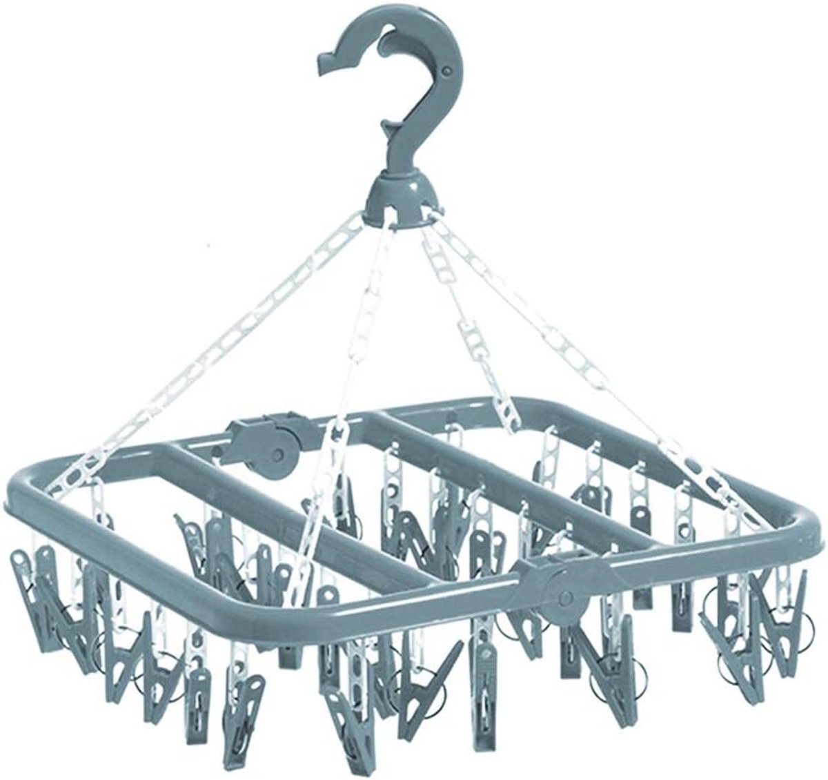 Clip en Drip Hanger Kledinghanger Droogrek 32 Clips (Lichtblauw)
