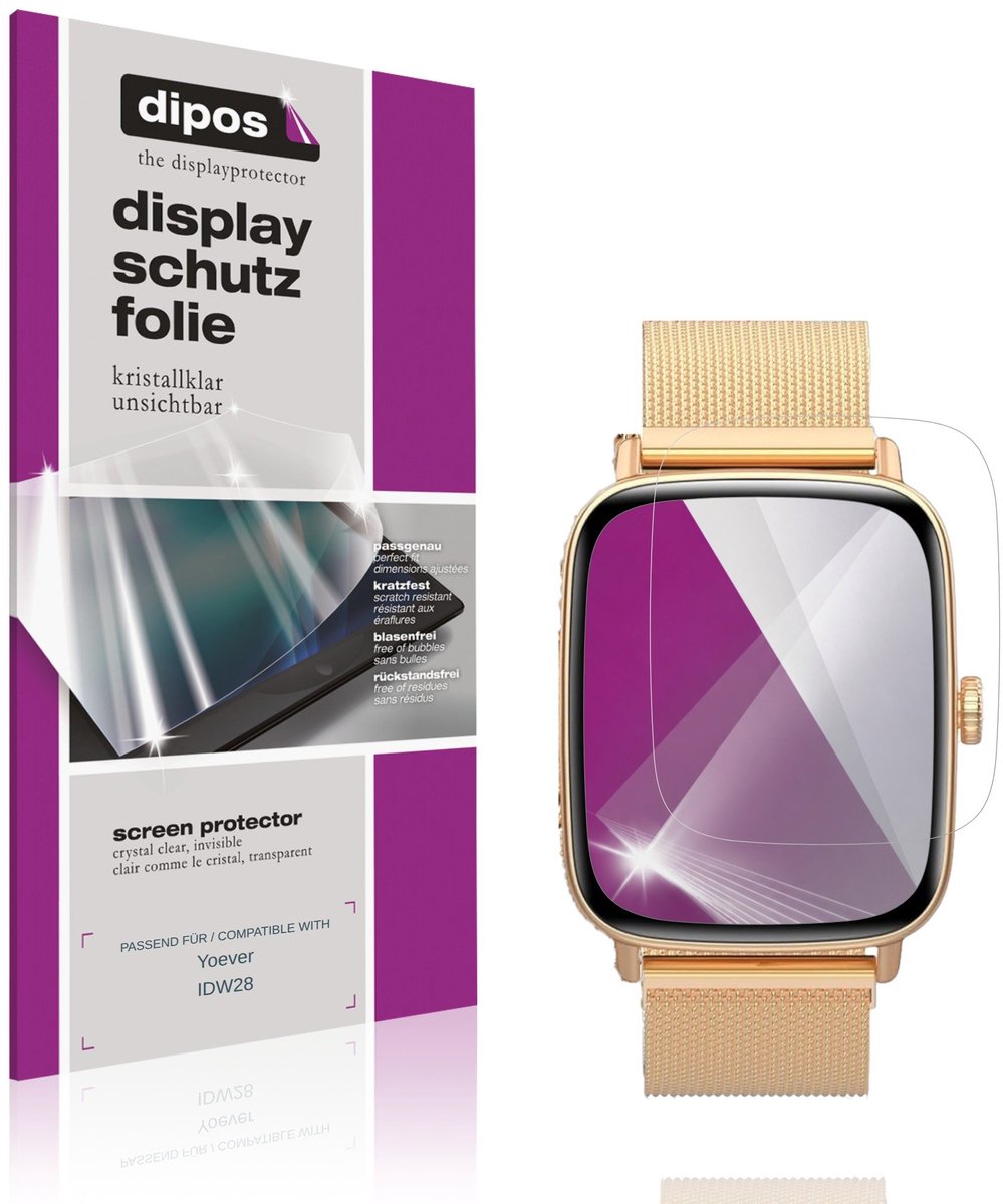 dipos – 6x Beschermfolie geschikt voor Yoever IDW28 | Krasbestendige & heldere Screenprotector Ultra-Thin