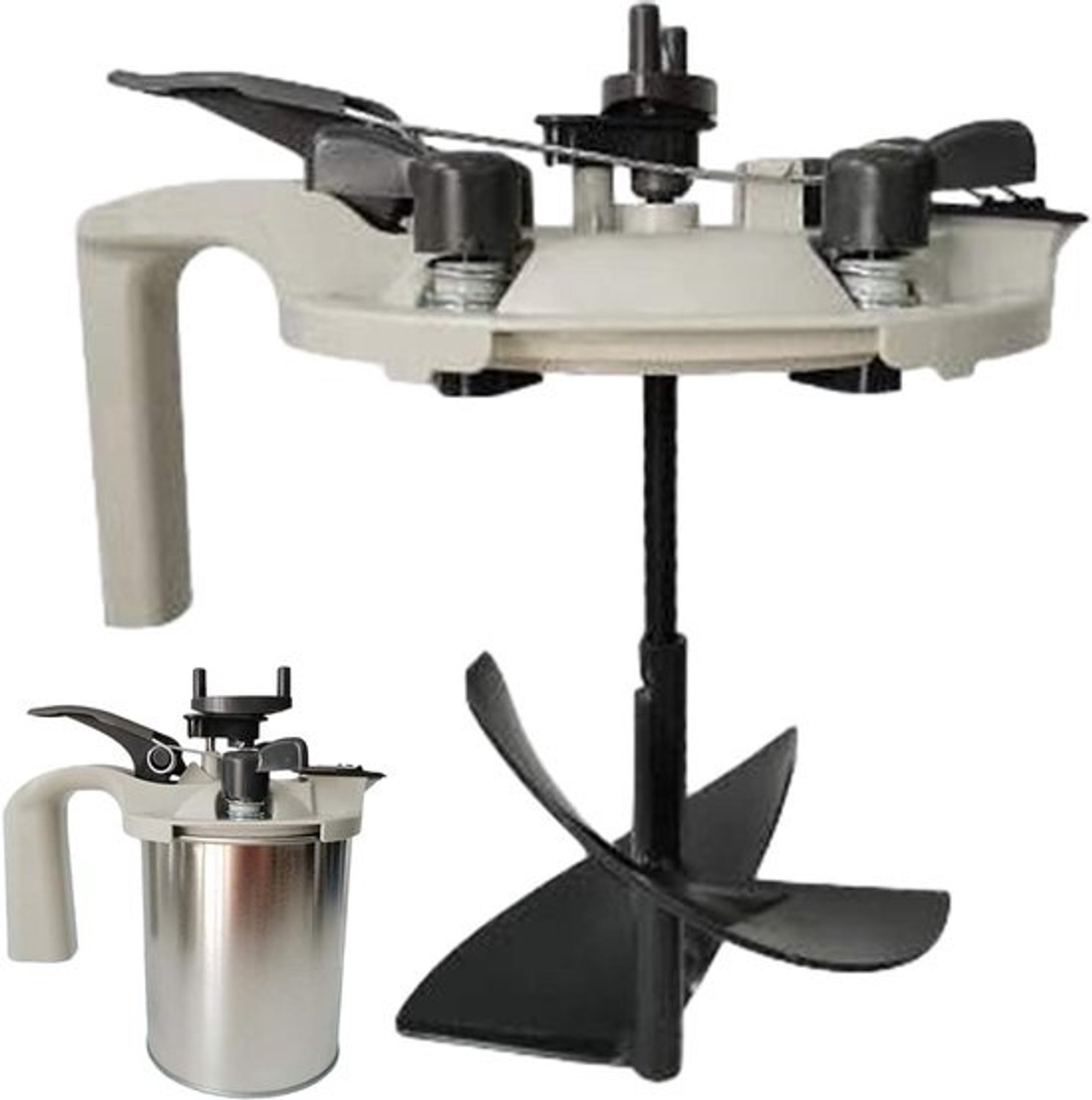 Verfmengdeksel - Deksel met mixer - Verf mengen - Boormixerfunctie - 1 liter - Wit