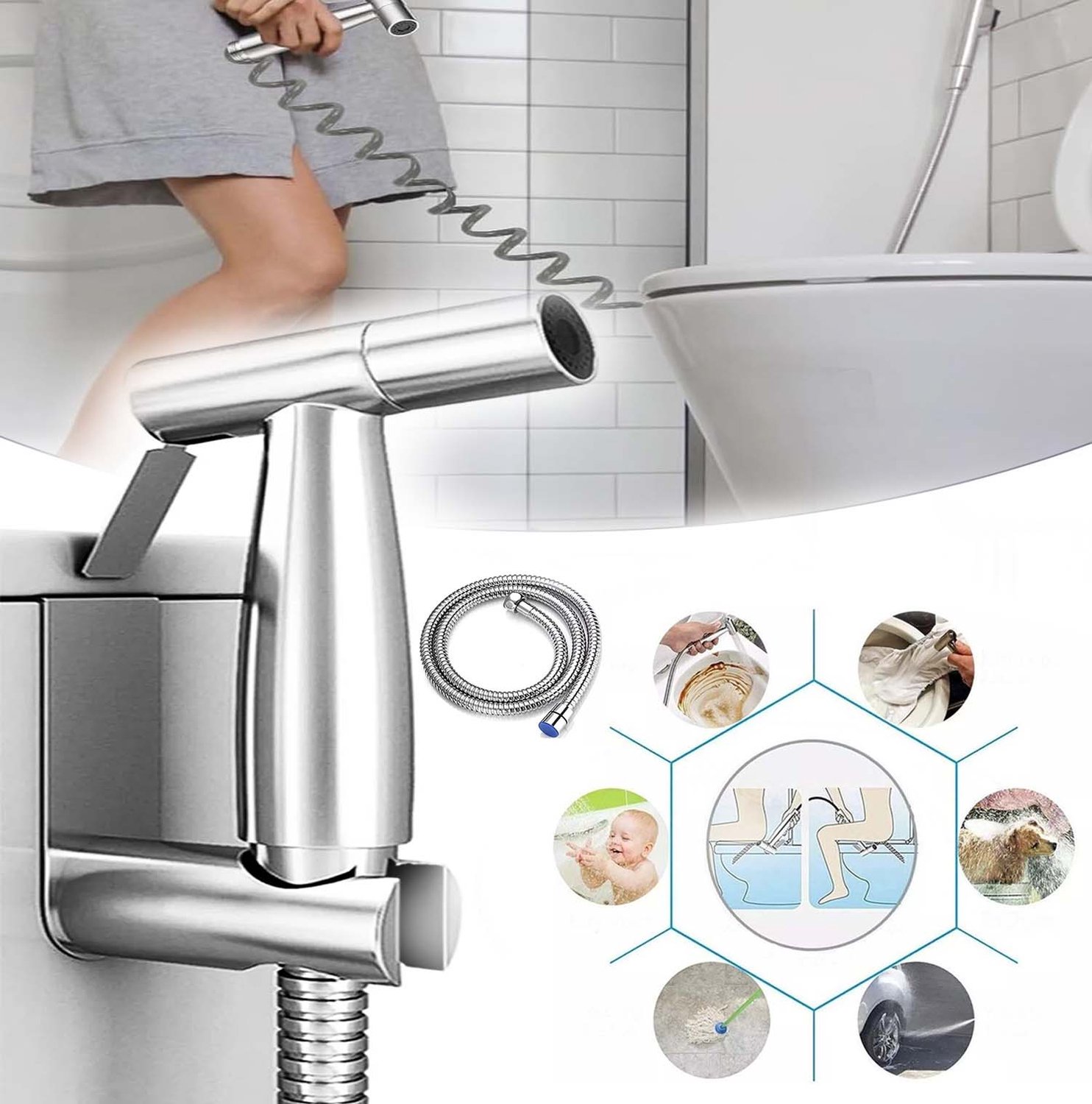 Bidetdouche, Handdouche Voor Bidet, Multifunctioneel Toiletpistool Voor de Badkamer.