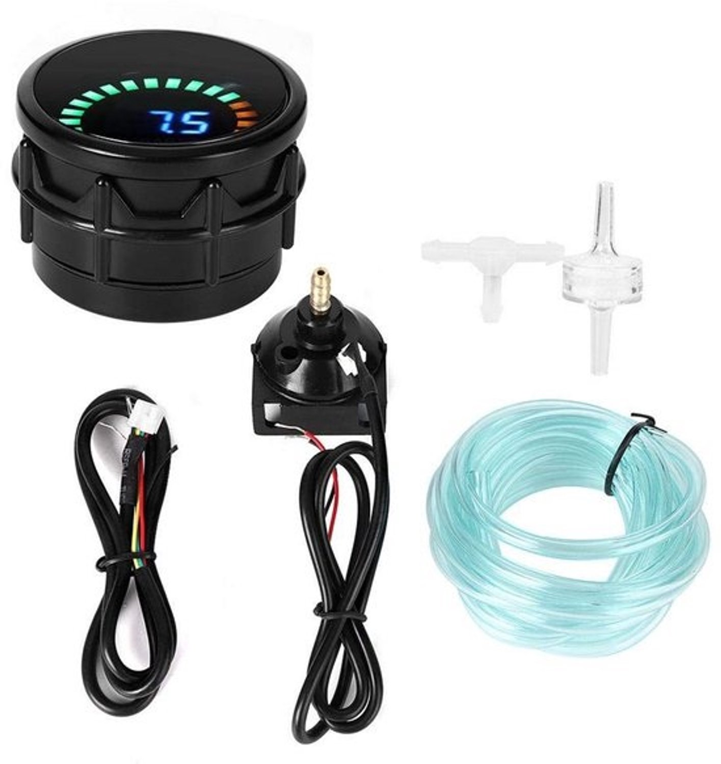 Universele 2 Inch (52mm) Vacuümmeter - LED-schaal en Digitaal Display - 12V