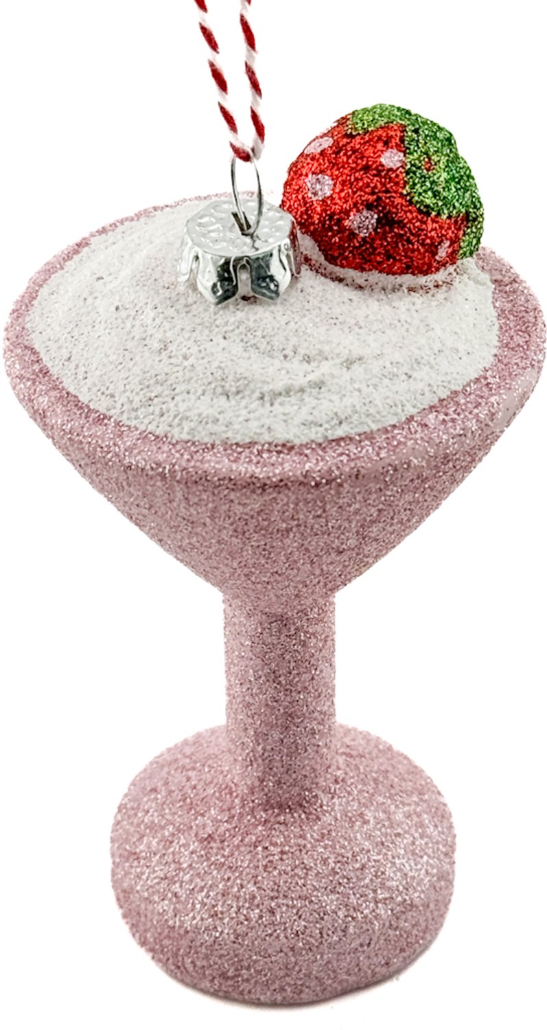 homebound by ky Kersthanger cocktail glitter | 6,2x6,2x11,5cm | kerst | kerstbal Roze