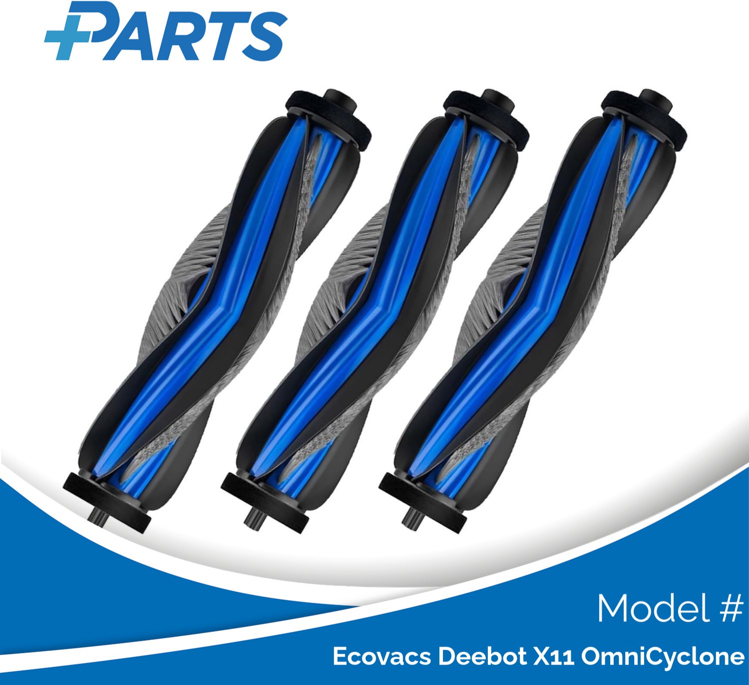 Plus.Parts Ecovacs Deebot X11 OmniCyclone Borstels (3 Stuks, Plus.Parts® alternatief voor DMB010030) Overig
