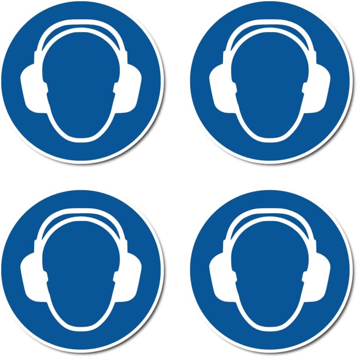 Gehoorbescherming gebruiken Ø 7,5 cm - stickers - waterdicht en uv-bestendig - 4 stuks - m-winkel