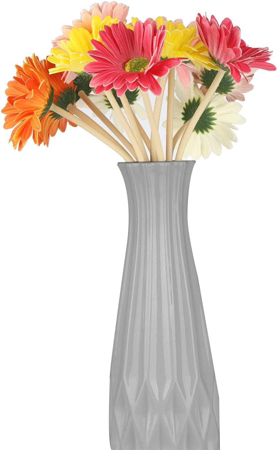 Kunstmatige gerbera madeliefjes 38 cm - 12 stuks - veelkleurig - decoratie voor thuis en keuken - ServiceTopper