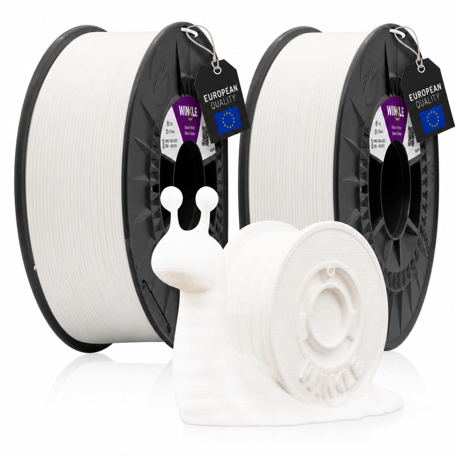 Winkle PLA HD 3D Filament - Filament voor 3D printer - Hoge Nauwkeurigheid - Wit - Ø 1,75 mm - 2x1 kg 2x Wit