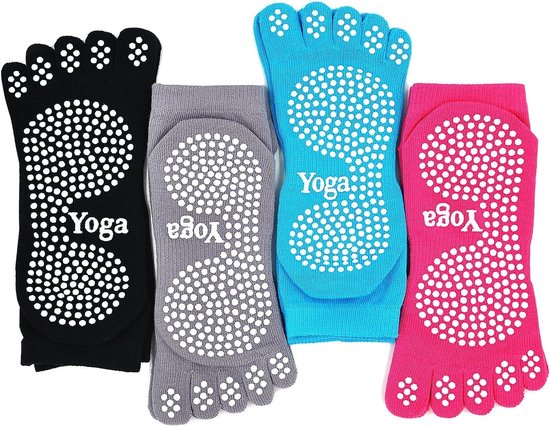 Niet-slip Yoga Sokken voor Dames, 4 Paar Toesokken voor Pilates, Dans en Martial Arts, Ideaal voor Sport en Fitness — afbeelding 5