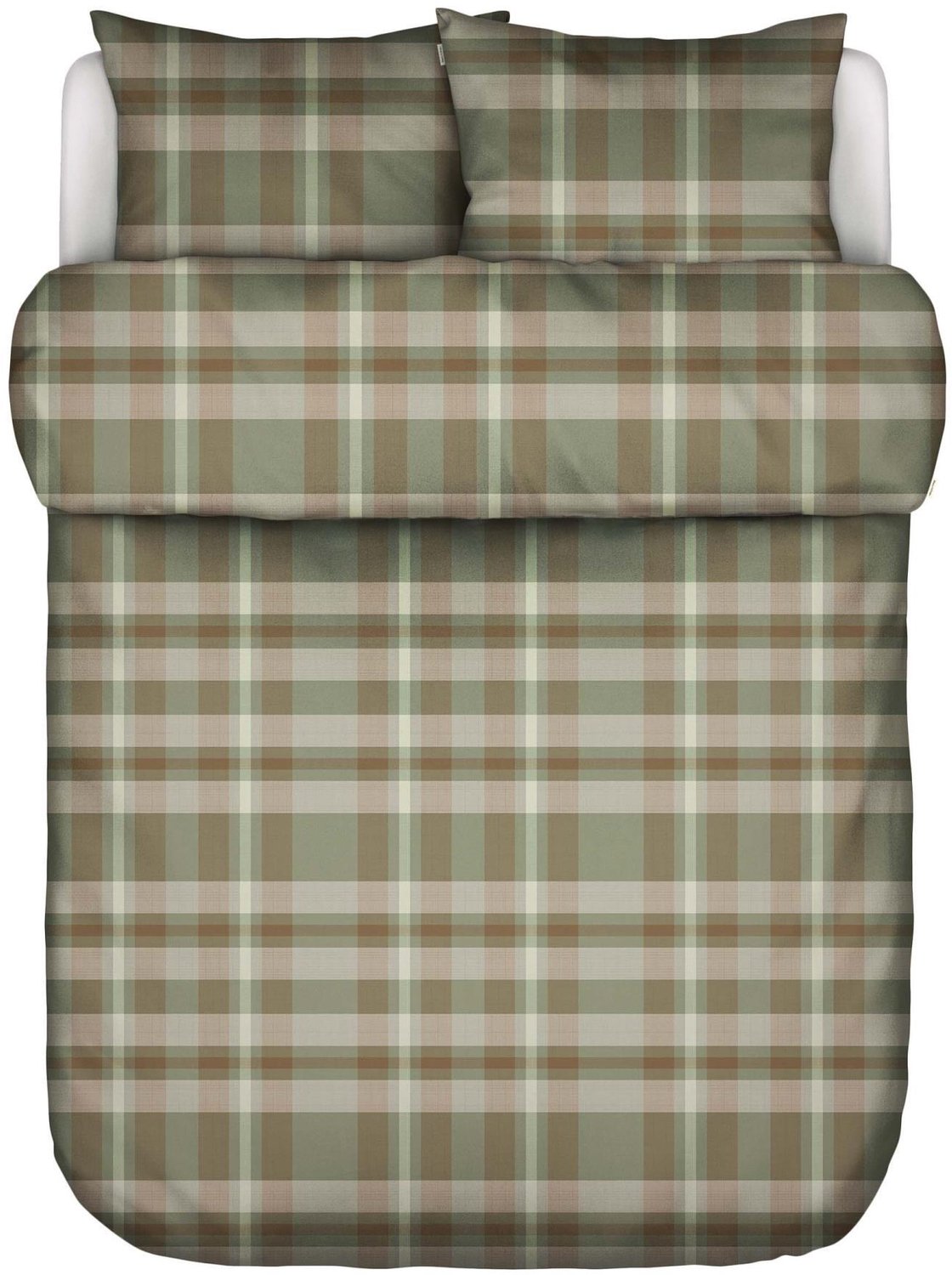 Marc O'Polo Ragnar Dekbedovertrek Biologisch Katoenflanel Smooth sage - Lits-Jumeaux - 240x200/220 cm