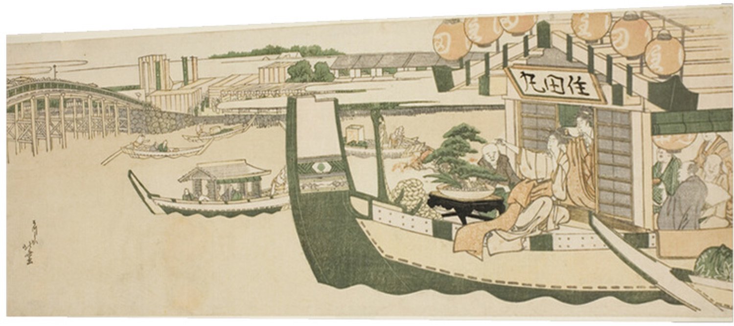 Printen.eu Poster - Boating parties on the Sumida River - 46.4 x 17.8 cm Multicolor
