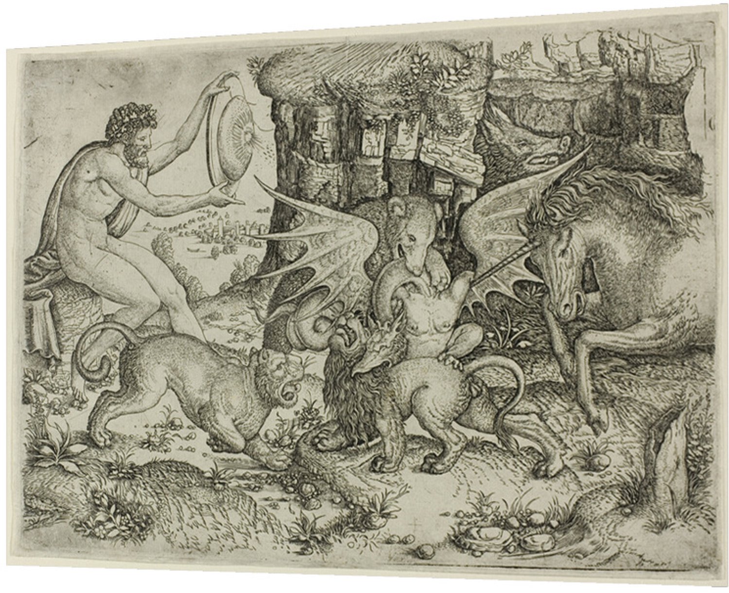 Printen.eu Poster - Allegory: Combat of Animals in the Presence of Man with Shield - 59.4 x 42 cm Multicolor