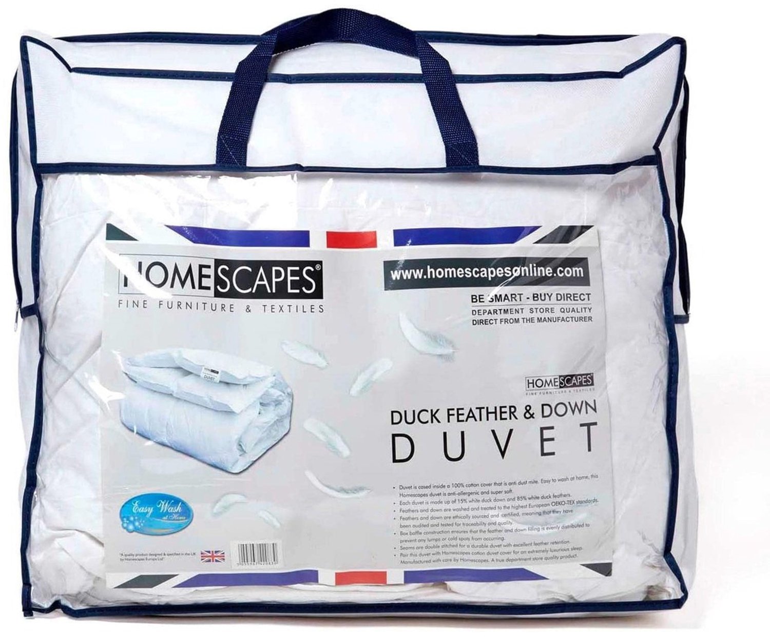 Duraxl Dekbed - Eendenveren en dons - 135 x 200 cm - 10,5 tog Wit